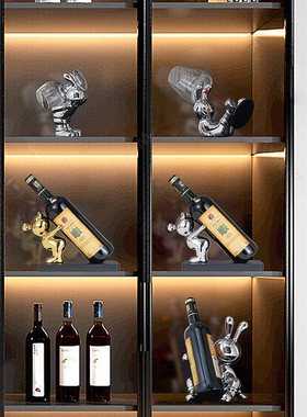 轻奢红酒架酒柜装饰品摆件餐边柜电视柜玄关客厅创意高档乔迁礼物