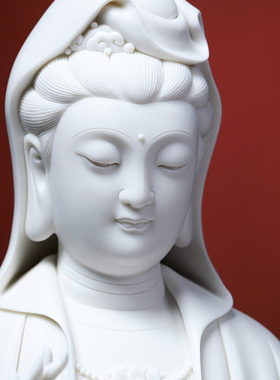 戴玉堂德化白瓷观音佛像供奉家用林建平陶瓷神像观世音菩萨像摆件