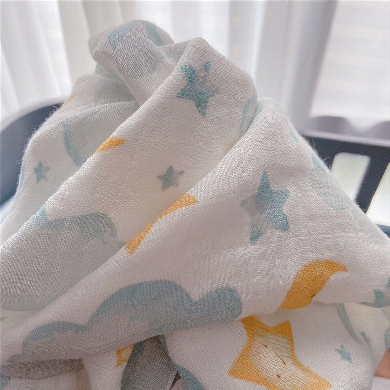 星月竹棉双层包巾宝宝夏季薄毯子婴儿初生裹布抱被儿童纱布小被子,淘宝优惠券,粉丝福利购,淘宝优惠卷