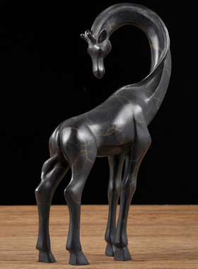 铜长颈鹿摆件样板房间家居摆设家居玄关书柜酒柜软装饰品乔迁礼品