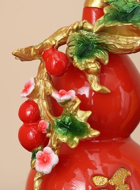 招财纳福葫芦摆件新中式家居客厅电视柜乔迁开业办公桌工艺装饰品