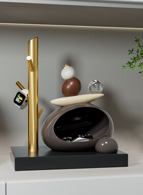 时来运转入户门口放钥匙收纳摆件客厅玄关鞋柜装饰品置物架收纳盒