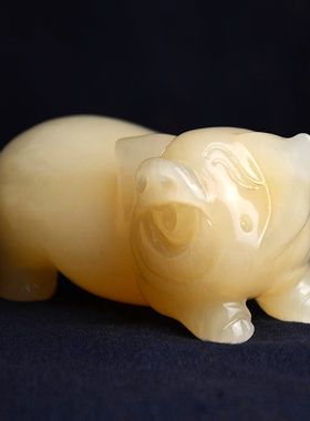 纳福金猪小猪八戒天然玉石摆件家居客厅办公室招财镇宅精品福猪