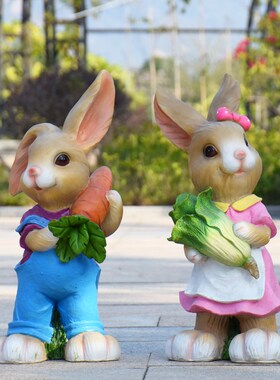 园艺装饰品户外别墅花园雕塑创意卡通兔子露台庭院阳台景观摆件