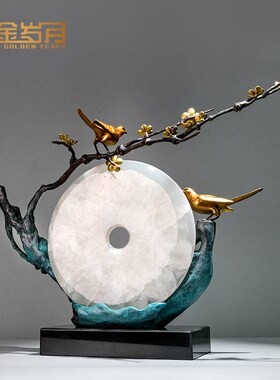 月圆铜金岁月黄铜工艺品铜器新家居客厅玄关装饰