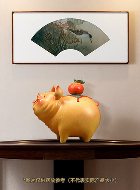 诸事大吉铜猪摆件工艺品招财客厅酒柜十二生肖猪装饰乔迁开业礼物