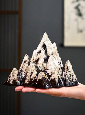 陶瓷小假山饰品微景观美化鱼缸流水配件干山盆景茶室创意回流香炉