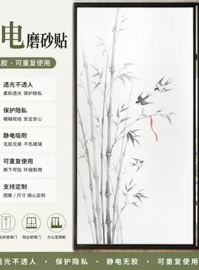 静电无胶磨砂玻璃贴透光不透人