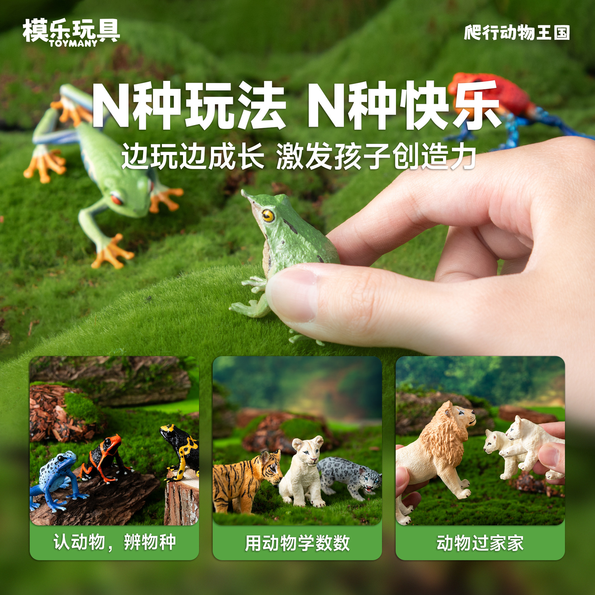 模乐玩具TOYMANY仿真动物模型树蛙青蛙玩具美洲牛蛙儿童认知启蒙,淘宝优惠券,粉丝福利购,淘宝优惠卷