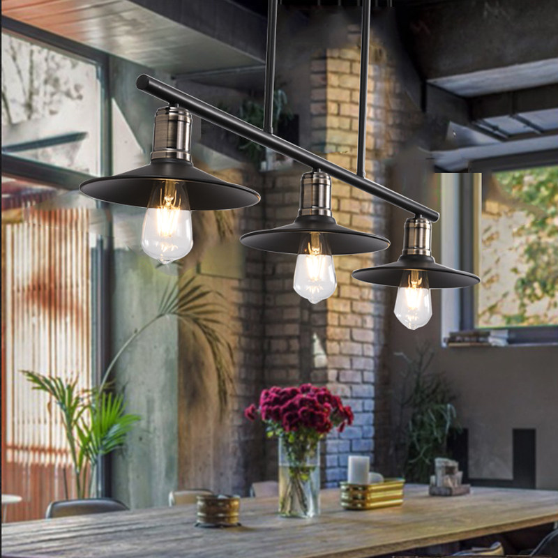 loft复古工业风餐厅吊灯创意个性咖啡厅酒吧台三头锅盖铁艺灯具,淘宝优惠券,粉丝福利购,淘宝优惠卷