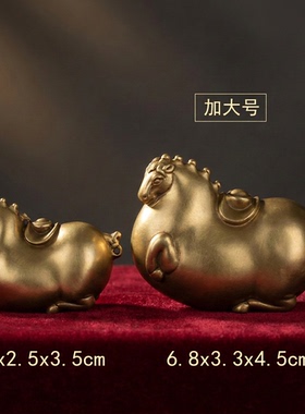 纯铜马上有钱招财手把件