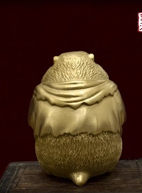 全铜土拨鼠摆件男士客厅办公室