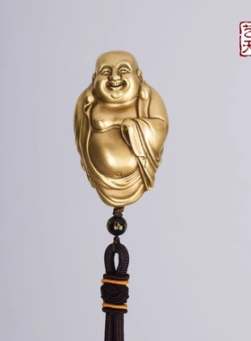 全铜大肚弥勒手把件解压