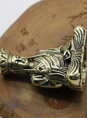 仿古做旧铜地藏王菩萨佛像 小号摆件迷你随身禅意小铜佛