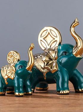 陶瓷旺财象客厅电视柜小摆