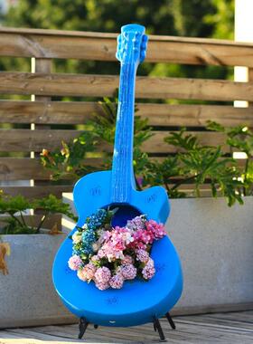 阳台花园吉他花盆室外庭院