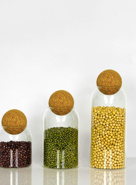 样板间厨房摆件装饰收纳罐储物罐玻璃罐样板房软装搭配饰品意式