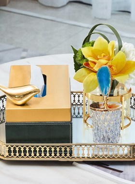 创意轻奢糖果罐客厅茶几玄关收纳摆件欧式家居软装饰品电视柜摆设