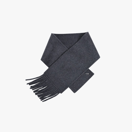 Basic House/百家好冬圆领带围巾简约双面呢大衣女保暖中长款外套 - 图2