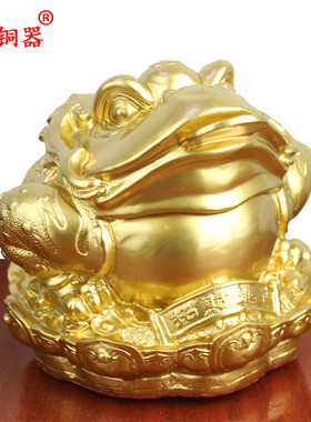 加工鎏金金蟾宇卓铜器纯铜金蟾黄铜金蟾贴金莲花金蟾工艺品摆饰