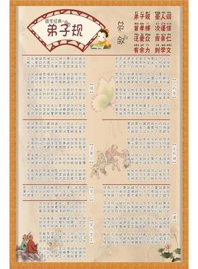 弟子规三字经墙贴百家姓千字文挂图幼儿园小学国学文化宣传大海报