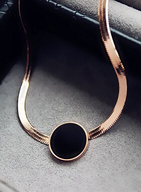 韩版项圈简约饰品项链圆牌女款短款锁骨链时尚百搭韩国颈链