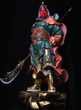 汉白玉空心武财神爷圣像关羽公二爷家用供奉公Q司开业店铺招财摆