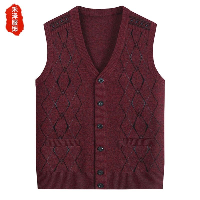 毛背心马甲坎肩男中老年人爷爷父亲爸爸装春秋针织衫外套毛衣马夹,淘宝优惠券,粉丝福利购,淘宝优惠卷