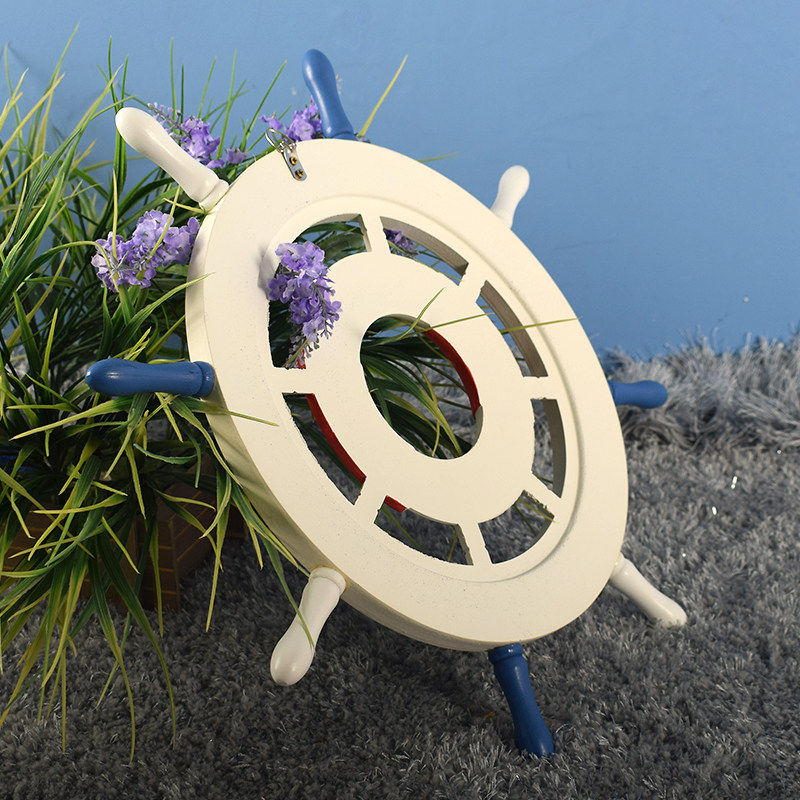 地中海风格红救生圈款船舵方向盘舵手装饰儿童房墙面装饰挂件,淘宝优惠券,粉丝福利购,淘宝优惠卷