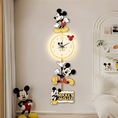 卡通米奇钟表挂钟客厅22新款电视背景墙装饰画玄关过道挂画 - 图2