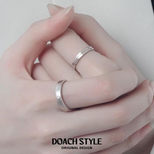 流星雨情侣对戒999纯银情侣戒指小众设计高级感情侣礼物送男女友 - 图0