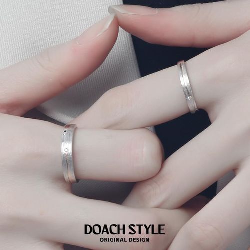 流星雨情侣对戒999纯银情侣戒指小众设计高级感情侣礼物送男女友 - 图2