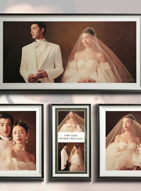 婚纱照相框体挂墙照片墙摆台相册结婚照片放大端影楼