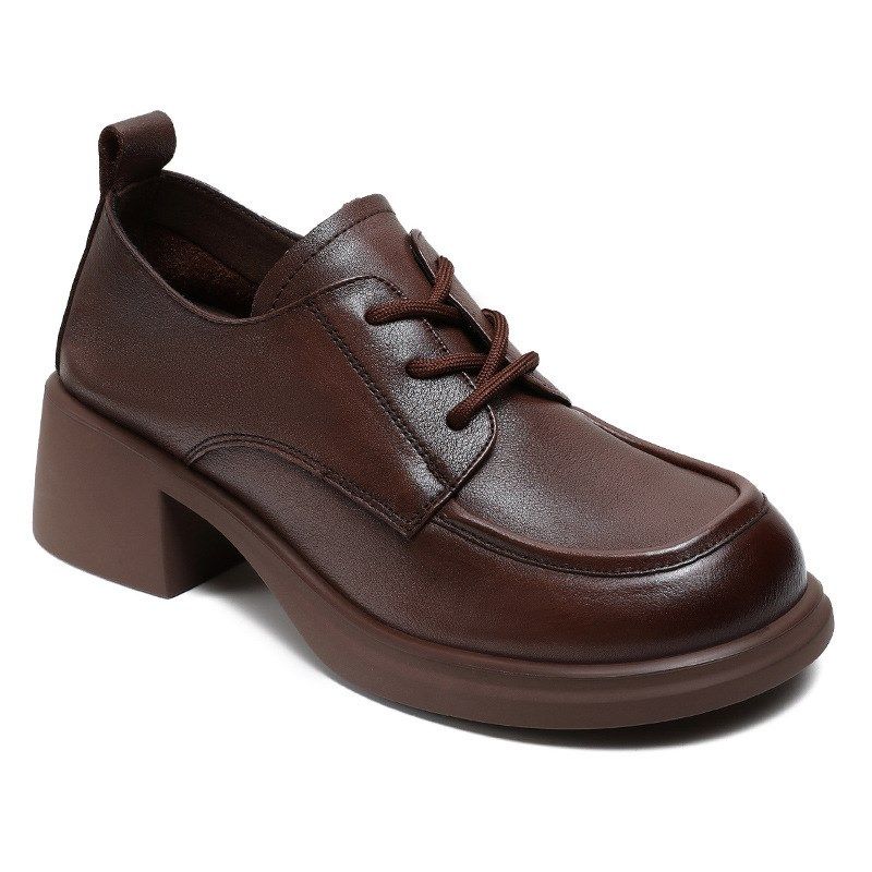 满300a减30跨店商品2024新款真皮粗跟深口单鞋舒适通勤厚底小皮鞋,淘宝优惠券,粉丝福利购,淘宝优惠卷