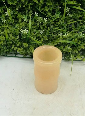 天然玉笔筒竹节米黄玉工艺时尚家居办公室玉石创意商务礼品