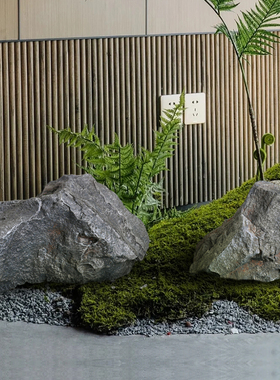 仿真泡沫假山石头流水造景岩石道具青苔软装庭院植被