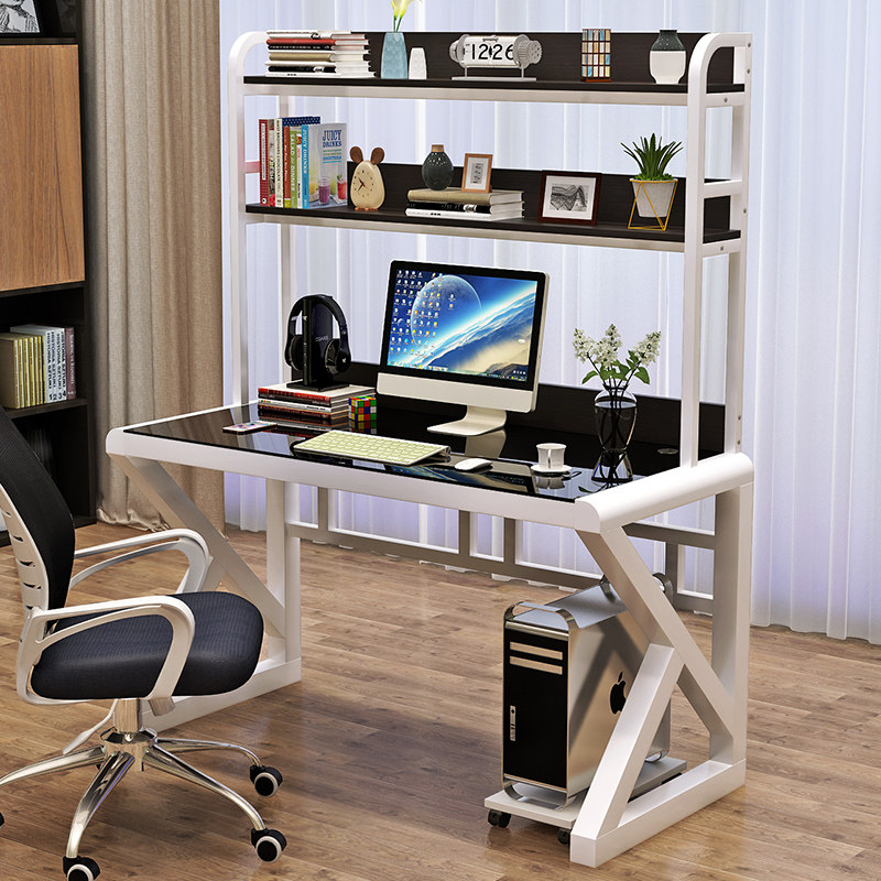 电脑桌台式家用现代经济型书桌书架一体桌办公写字桌,淘宝优惠券,粉丝福利购,淘宝优惠卷