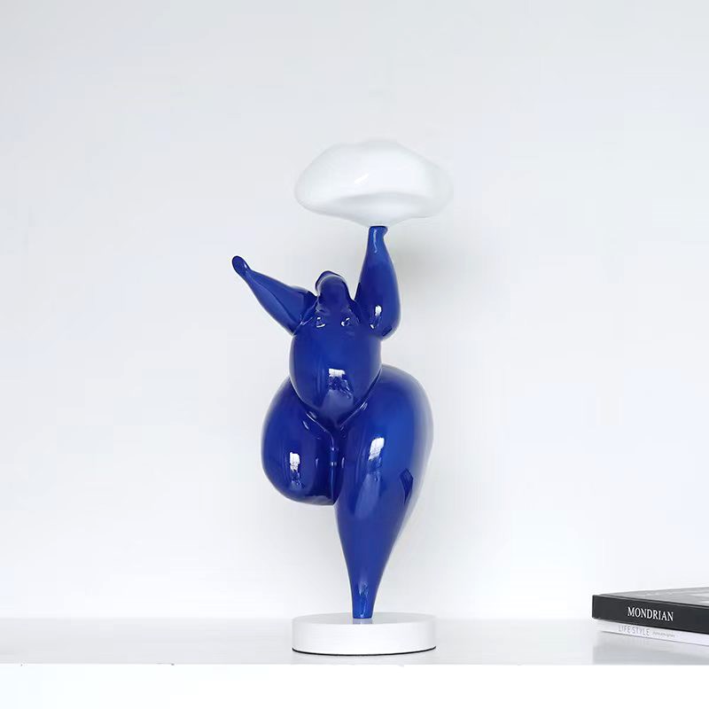 云朵抽象风韵胖妞人物雕塑摆件家居客厅玄关创意人形艺术软装饰品 - 图2