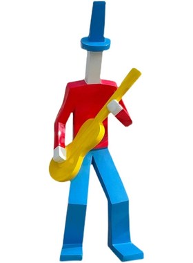 定制玻璃钢抽象乐队雕塑户外景观商业街步行街装饰品音乐人物摆件