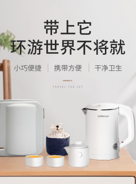 智博便携式烧水壶小迷小型旅行电热水壶办公室迷你随手泡茶壶户外