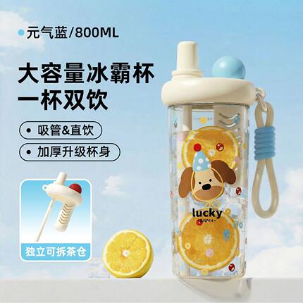 水杯2026女生吸管新款高颜值大容量卡通杯子便携学生夏季可爱水壶