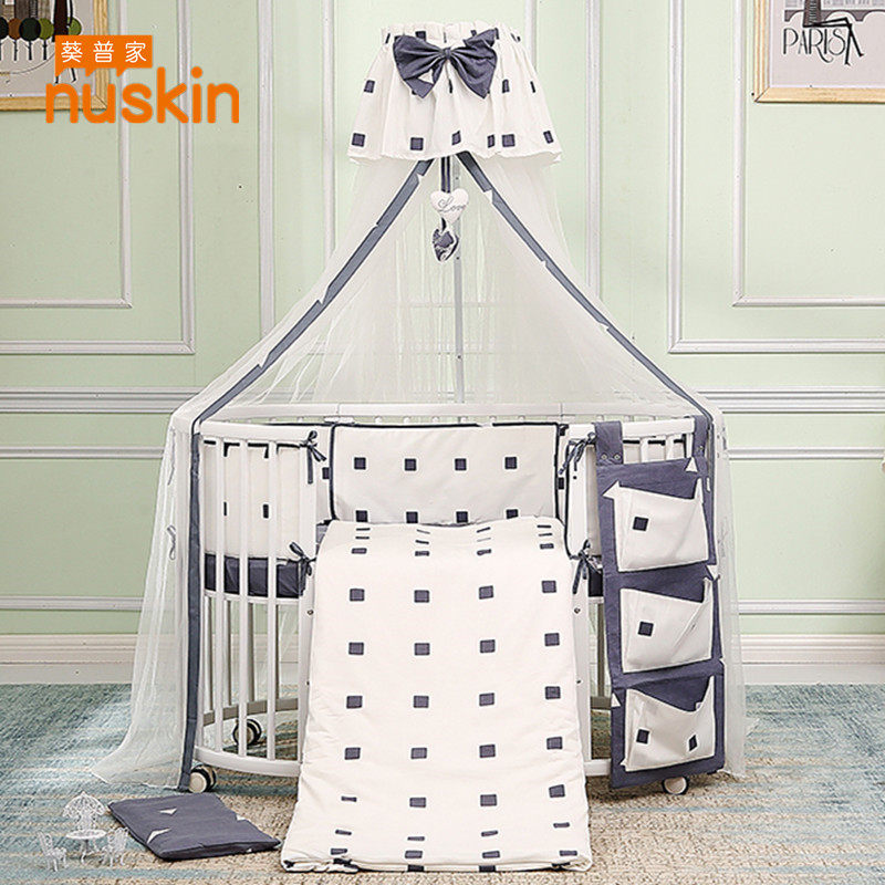 婴儿床防撞床围夏宝宝纯棉椭圆床品全棉透气套件四季款可拆洗定制,淘宝优惠券,粉丝福利购,淘宝优惠卷