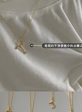 纯银项链女轻奢小众设计感高级毛衣链2024年新款潮字母颈链锁骨链