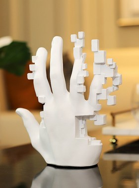 现代极简白色手掌摆件抽象创意书房书架办公室桌面雕塑艺术装饰品