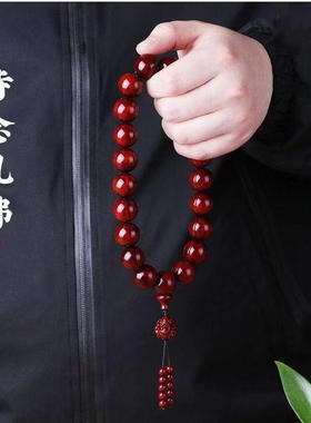 小叶紫檀手串手持念珠男士女款檀香十八子佛珠文玩盘玩手链挂车饰