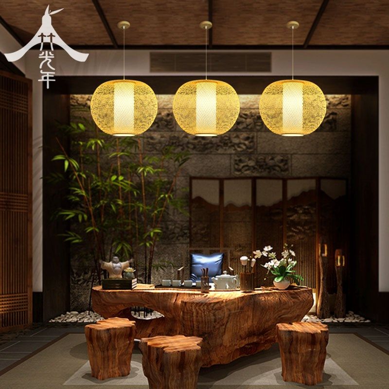 中式餐厅吊灯禅意茶室灯具日式榻榻米竹编灯笼新中式卧室客厅灯饰,淘宝优惠券,粉丝福利购,淘宝优惠卷