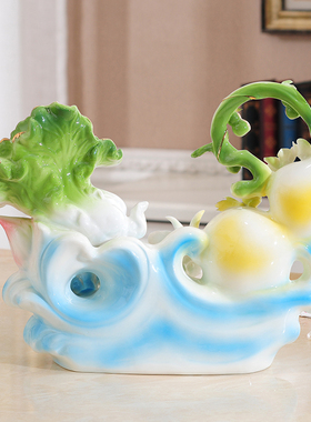 中式葫芦摆件白菜装饰品陶瓷客厅电视柜酒柜工艺品创意结婚礼物