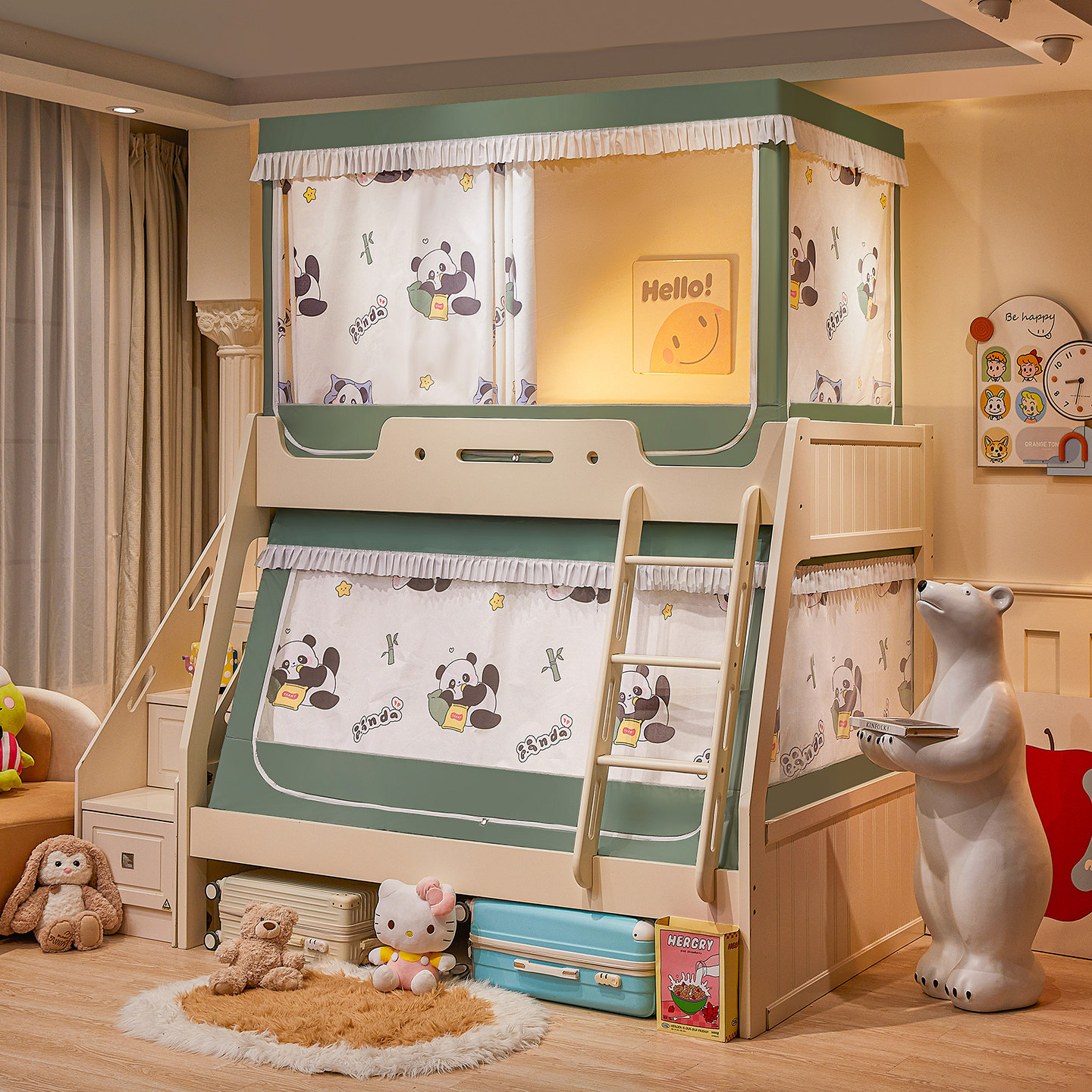 2025新款A类上下铺子母床遮光帘蚊帐家用儿童防摔防掉床高低床幔,淘宝优惠券,粉丝福利购,淘宝优惠卷