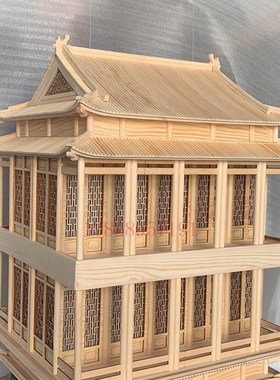 东阳木雕仿古建筑悬挂饰品软装空中吊饰吊挂倒影全实木榫卯结构