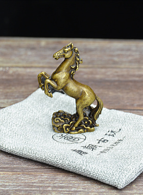 创意生活古铜艺术微雕小铜器马到成功铜马小桌面铜器观赏